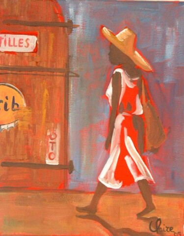 Peinture intitulée "Femme rue1" par Claire Richelme, Œuvre d'art originale