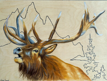 Painting titled "L'Appel de la nature" by Claire Savard, Original Artwork, Pastel Mounted on Wood Panel