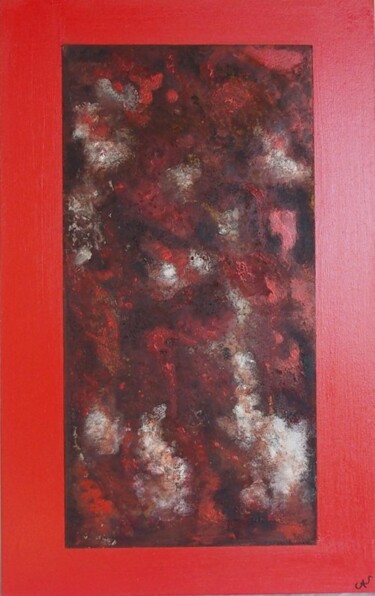 Painting titled "Vulcain" by Claire Soussan Alonso, Original Artwork, Acrylic Mounted on Wood Panel