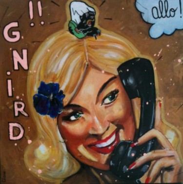 Painting titled "allo" by Claire, Original Artwork