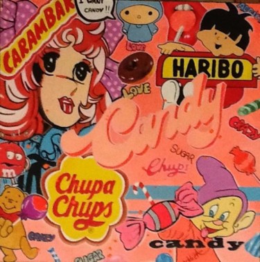Peinture intitulée "Candy2" par Claire, Œuvre d'art originale, Huile