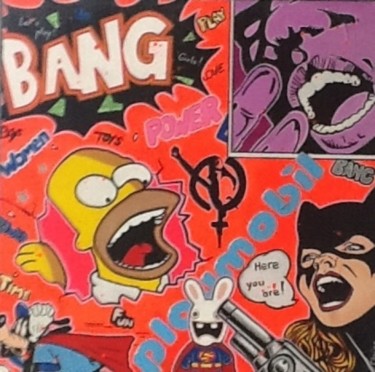 Painting titled "Bang" by Claire, Original Artwork, Oil