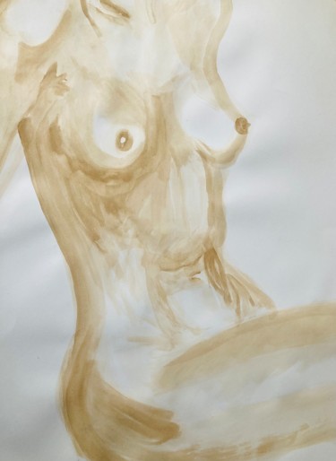 Disegno intitolato "Nu femme" da Claire Badia, Opera d'arte originale, pigmenti
