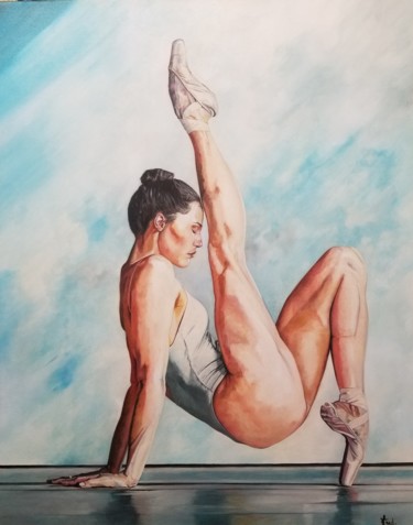 Painting titled "Ballerine" by Frederic Decas, Original Artwork, Oil