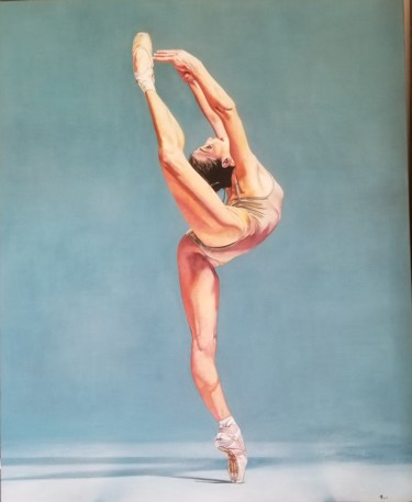 Painting titled "Ballerine2" by Frederic Decas, Original Artwork, Oil