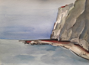 Painting titled "Falaises" by Claire Lewis, Original Artwork, Watercolor