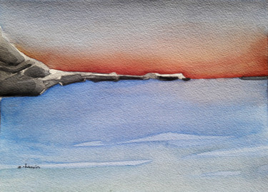 Painting titled "Petit matin" by Claire Lewis, Original Artwork, Watercolor