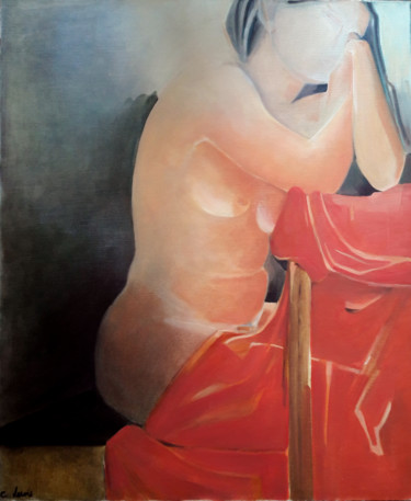 Картина под названием "Pensée" - Claire Lewis, Подлинное произведение искусства, Масло