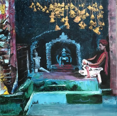 Картина под названием "Meditation" - Clairette, Подлинное произведение искусства, Акрил Установлен на Деревянная рама для но…