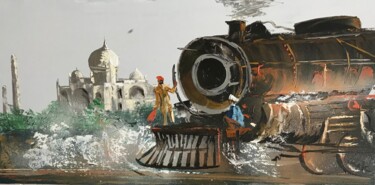 "Exploration" başlıklı Tablo Clairette tarafından, Orijinal sanat, Petrol Ahşap Sedye çerçevesi üzerine monte edilmiş