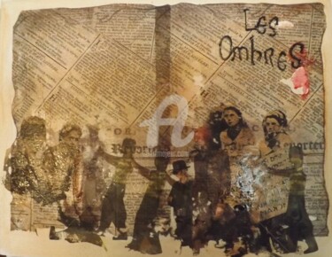 Collages titulada "les-ombres" por Clairette Gras, Obra de arte original