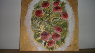 Peinture intitulée "Décoration florale" par Claramax, Œuvre d'art originale, Huile