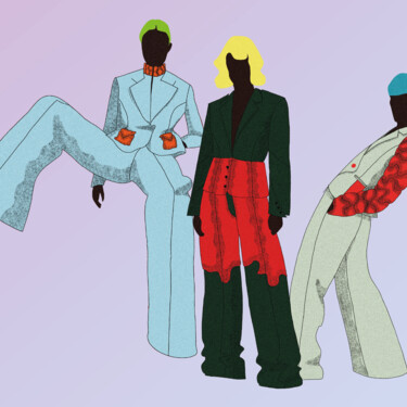 Arts numériques intitulée "tailleur part1" par Clara Cousin, Œuvre d'art originale, Peinture numérique