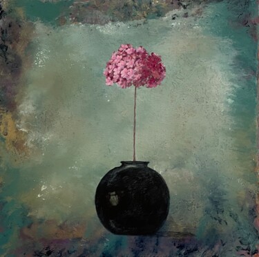제목이 "Fleur de géranium"인 미술작품 Clara Grouazel로, 원작, 아크릴 나무 들것 프레임에 장착됨