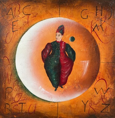 Peinture intitulée "Le Clown du vice ve…" par Clara Grouazel, Œuvre d'art originale, Pigments