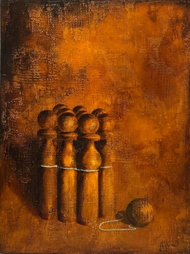 Картина под названием "Etat de droit" - Clara Grouazel, Подлинное произведение искусства, Масло Установлен на Деревянная рам…