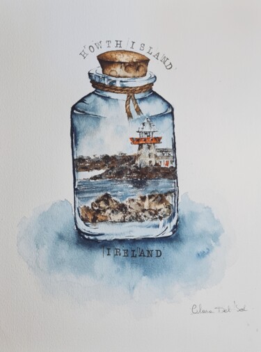 Malerei mit dem Titel "Howth Island - Orig…" von Clara Monnerot (L'Atelier Clara Del Sol), Original-Kunstwerk, Aquarell