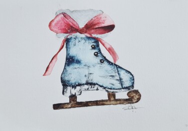 绘画 标题为“Ice Skating - Origi…” 由Clara Monnerot (L'Atelier Clara Del Sol), 原创艺术品, 水彩