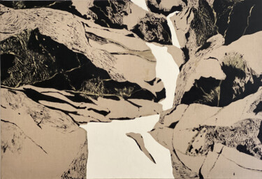 Schilderij getiteld "Montagne rocheuse 22" door Clara Ramirez Katz, Origineel Kunstwerk, Olie Gemonteerd op Frame voor houte…