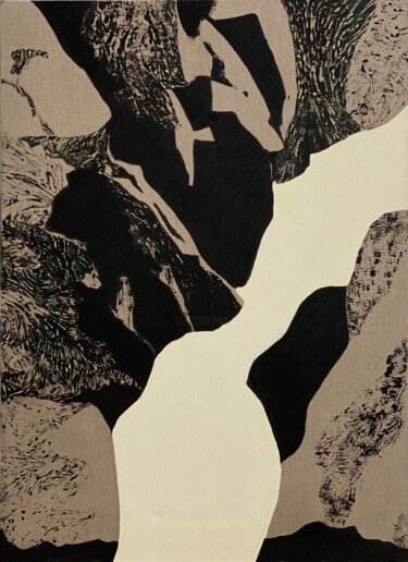 Malerei mit dem Titel "Montagne rocheuse 25" von Clara Ramirez Katz, Original-Kunstwerk, Öl Auf Keilrahmen aus Holz montiert