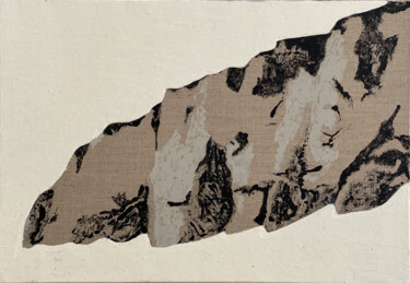 Painting titled "Montagne rocheuse 16" by Clara Ramirez Katz, Original Artwork, Oil Mounted on Wood Stretcher frame