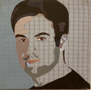 Painting titled "Portrait de Juan 1" by Clara Ramirez Katz, Original Artwork, Acrylic Mounted on Wood Stretcher frame