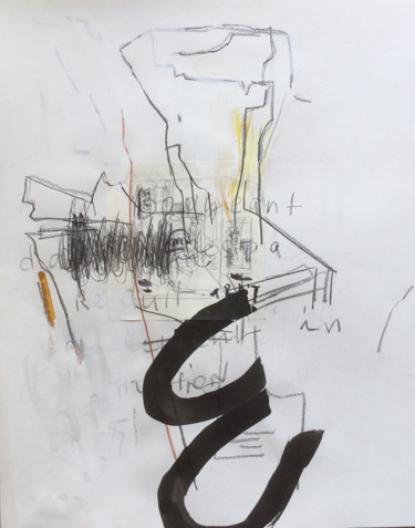 Рисунок под названием "De l'autre côté du…" - Clara Harbadi, Подлинное произведение искусства, Графит