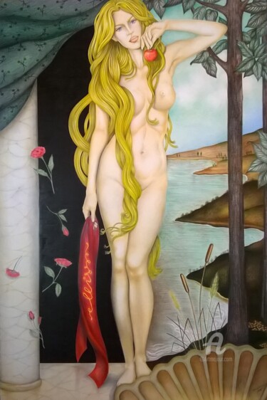 Pintura intitulada "mito-o-realtà" por Clara De Santis, Obras de arte originais, Pastel