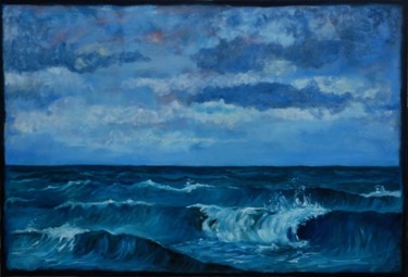 Pintura titulada "Mar (90x130)" por Clara Vidal, Obra de arte original