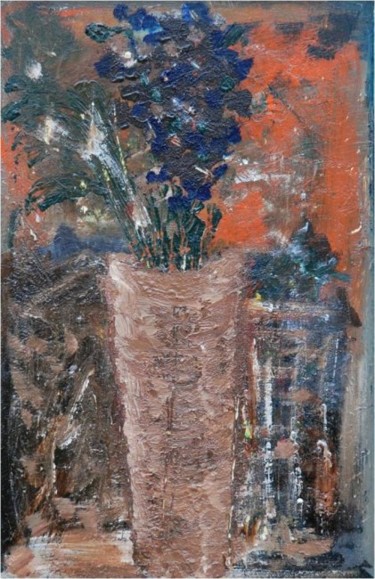 Pintura titulada "Jarrón con flores l…" por Clara Vidal, Obra de arte original