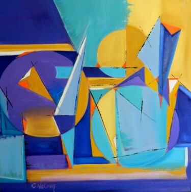 Painting titled "Rhytm and construct…" by Clari Netzer, Original Artwork, Oil Mounted on Wood Stretcher frame