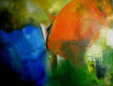 Painting titled "Colors of Hope" by Clari Netzer, Original Artwork, Oil Mounted on Wood Stretcher frame