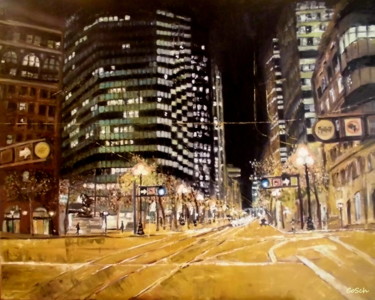 Pittura intitolato "City lights" da Corina Schröder, Opera d'arte originale, Olio