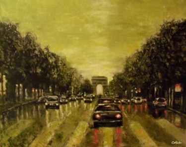 Painting titled "Champs Elysees" by Corina Schröder, Original Artwork, Oil
