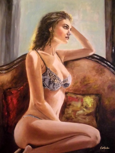 Painting titled "Delicate" by Corina Schröder, Original Artwork, Oil