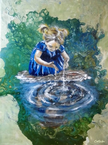 Malerei mit dem Titel "This is wet!" von Corina Schröder, Original-Kunstwerk, Acryl