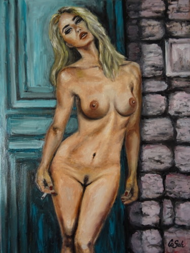 Painting titled "Nude" by Corina Schröder, Original Artwork, Oil