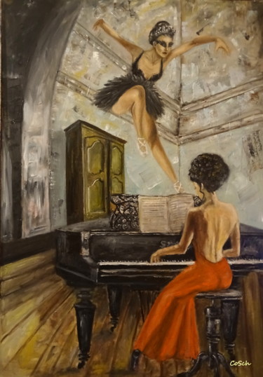 Malerei mit dem Titel "Remembering Tchaiko…" von Corina Schröder, Original-Kunstwerk, Öl