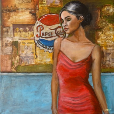 Painting titled "La parisienne" by Corina Schröder, Original Artwork, Acrylic
