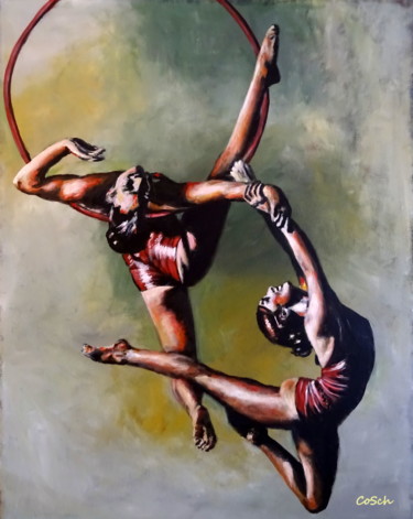 Pittura intitolato "Dancing on air" da Corina Schröder, Opera d'arte originale, Acrilico