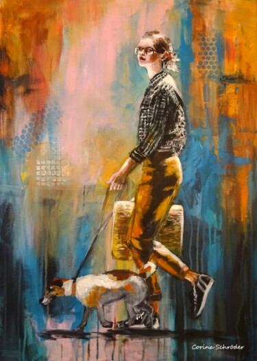 Painting titled "Silent walk" by Corina Schröder, Original Artwork, Acrylic