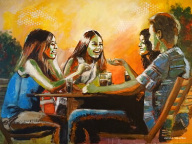 Painting titled "Meeting with friends" by Corina Schröder, Original Artwork, Acrylic