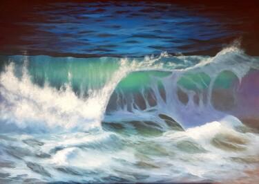 Schilderij getiteld "Die perfekte Welle" door Clarissa Ihly, Origineel Kunstwerk, Olie