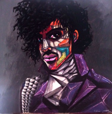 Painting titled "Prince-Icon Grafics…" by Kevin Bardin, Original Artwork, Acrylic