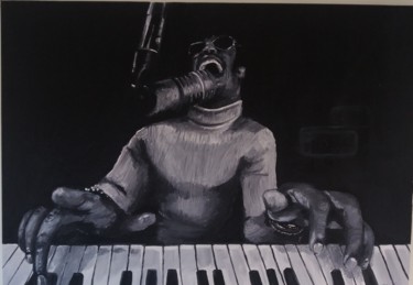 Картина под названием "Stevie wonder" - Kevin Bardin, Подлинное произведение искусства, Масло