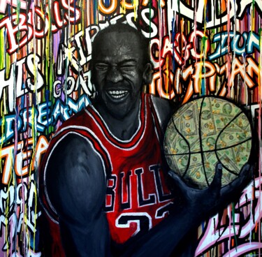 Painting titled "His Airness" by Kevin Bardin, Original Artwork, Acrylic