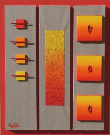Peinture intitulée "Rouge - Triptyque R…" par Kim-Anh, Œuvre d'art originale