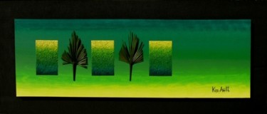 Peinture intitulée "Vert - Black Riz 2…" par Kim-Anh, Œuvre d'art originale