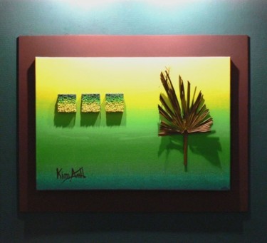 Peinture intitulée "Vert - Black Quinoa…" par Kim-Anh, Œuvre d'art originale