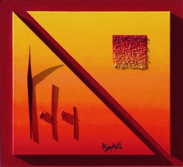 Peinture intitulée "Rouge - Lentilles T…" par Kim-Anh, Œuvre d'art originale